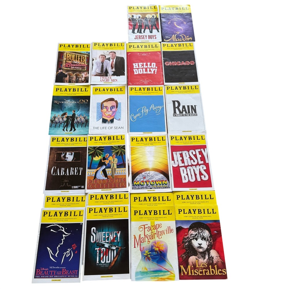 Lot of 18 Playbill Programs Hobby Center Houston Les Miserables Sweeney Todd